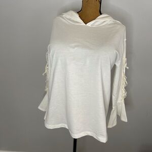 Venus NWOT L white hoodie with ties on long sleeves beach cover